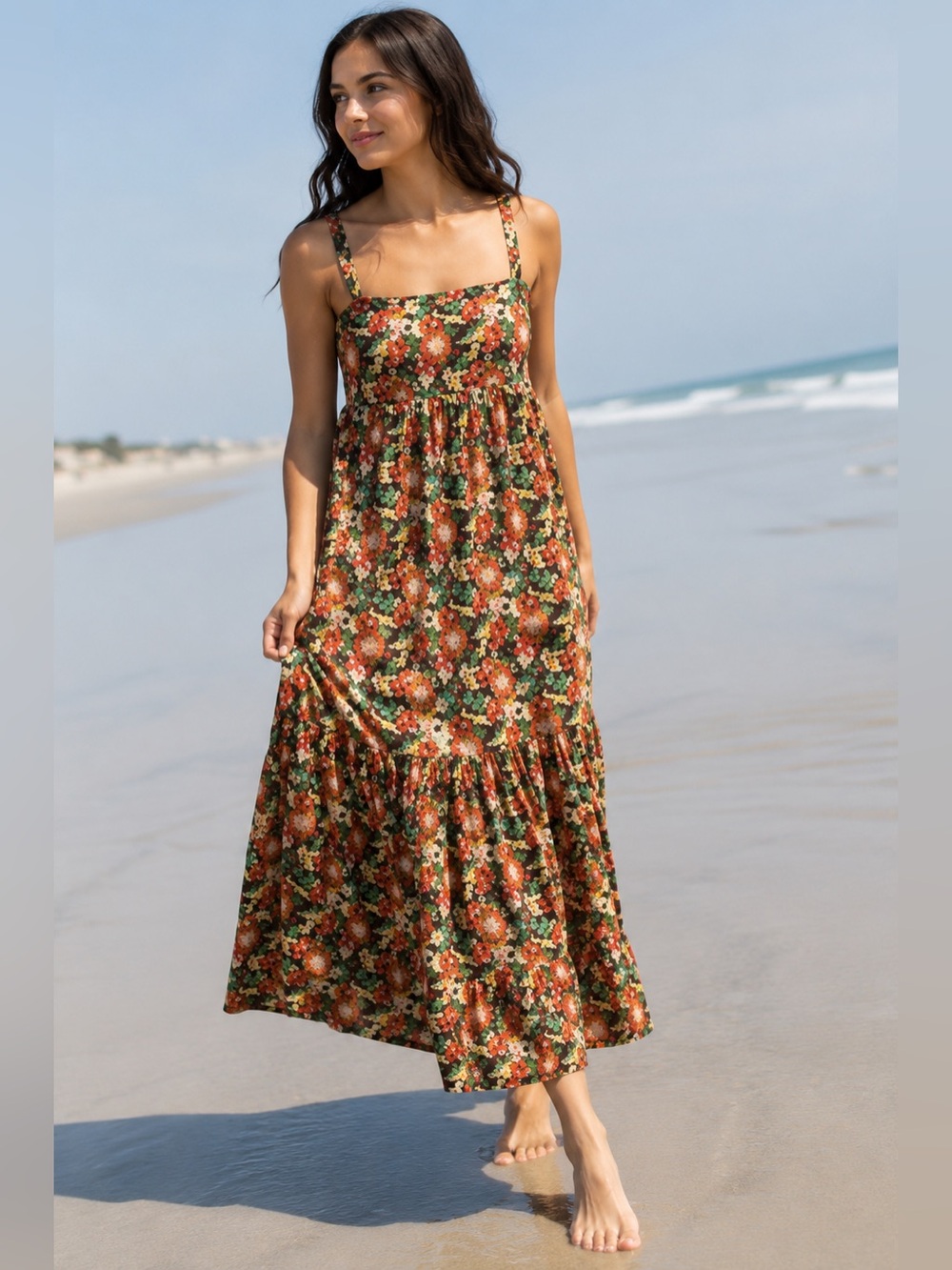 NATURAL LIFE Floral High-Low Maxi Sundress